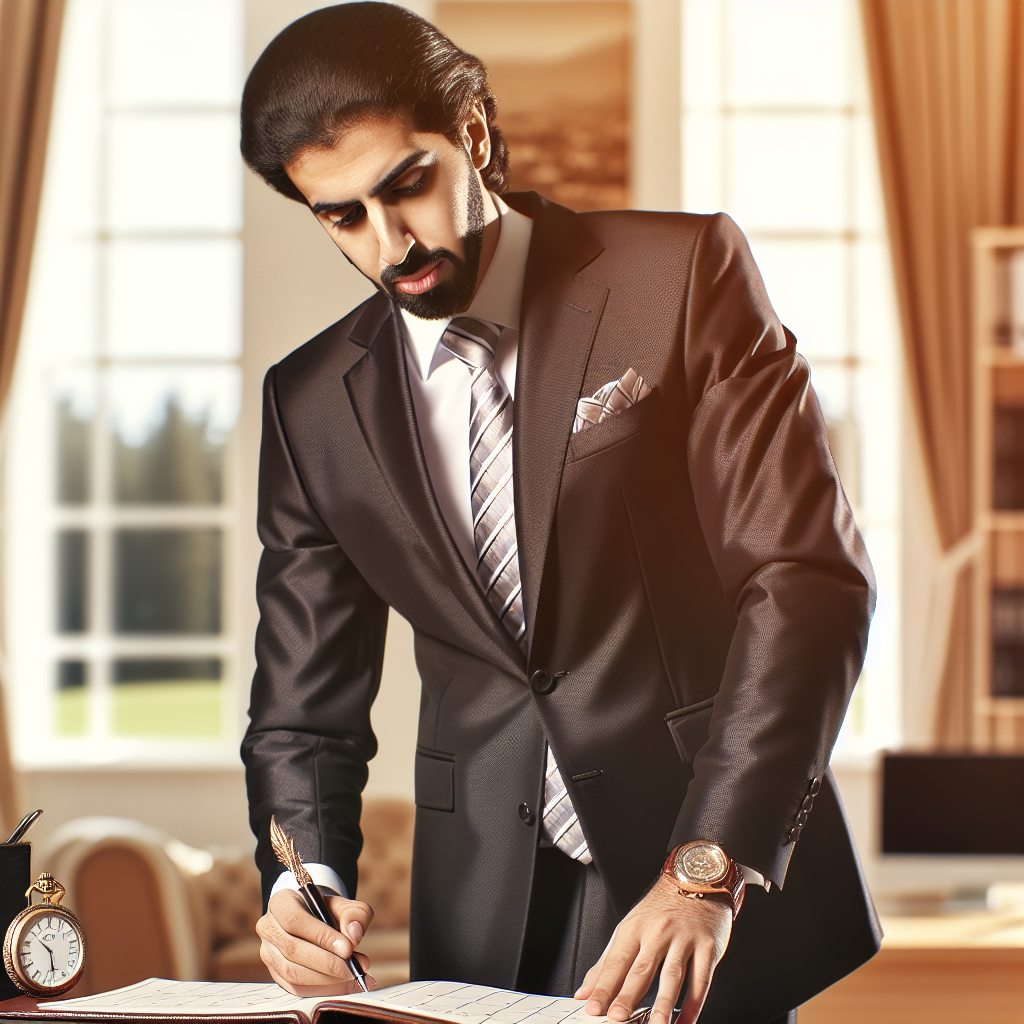 Businessman managing time with calendar and clock